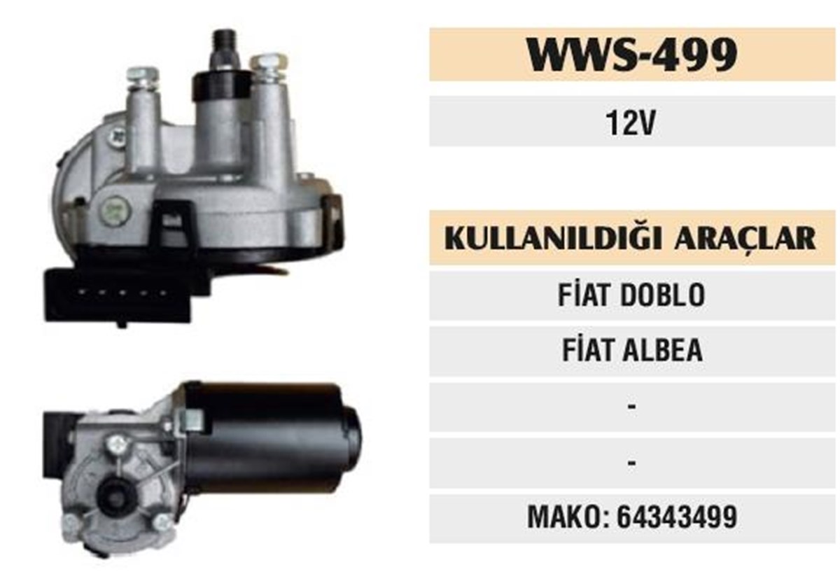 Silgi Motoru 12v Albea Doblo 64343499-s499 | Ith Sm499