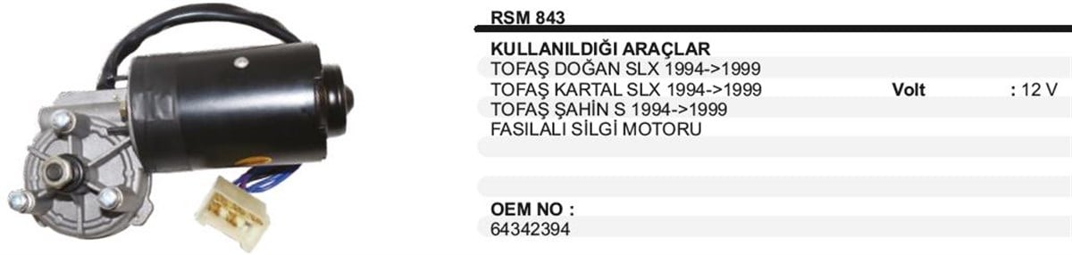 Silgi Motoru 12v Mıknatıs Gövde Slx 394 S843 | Ith Sm843