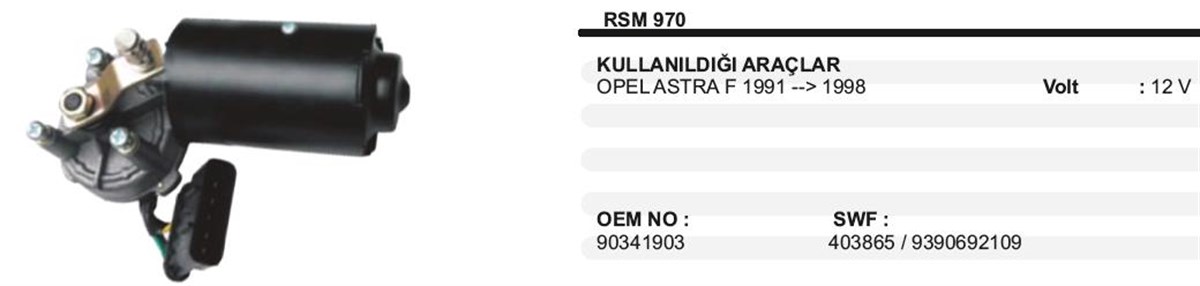 Silgi Motoru 12v Opel Astra F 91-98s970 | Ith Sm970