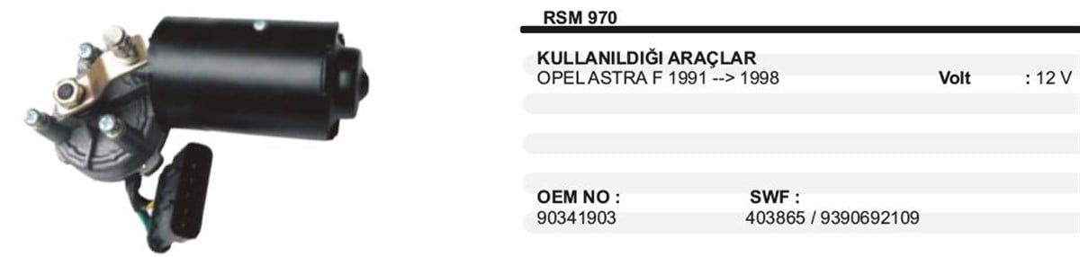Silgi Motoru 12v Opel Astra F 91-98s970 | Ith Sm970