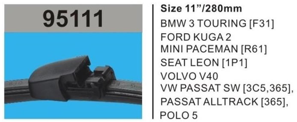 Silgi Süpürgesi Arka 280mm Seat Vw Passat Rbw95111 | Rbw 95111