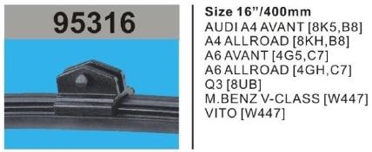 Silgi Süpürgesi Arka 400mm Mercedes Benz Audi.95316 | Rbw 95316