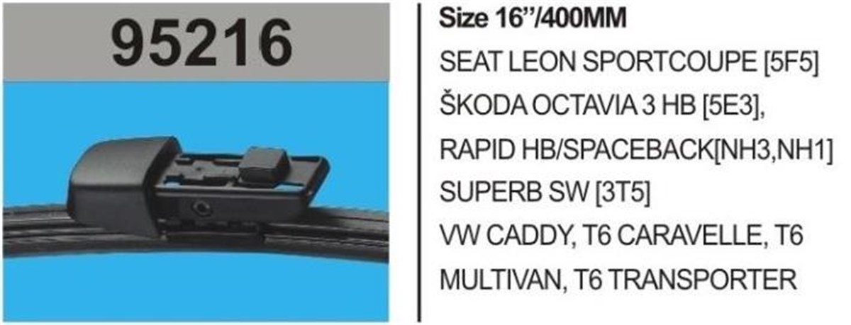 Silgi Süpürgesi Arka 400mm Seat Skoda---95216-90291 | Rbw 95216