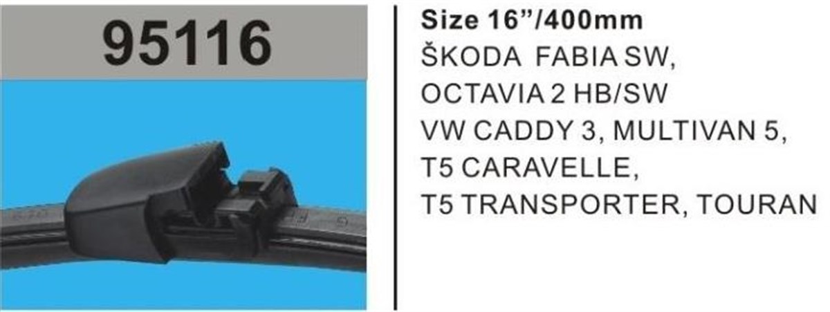 Silgi Süpürgesi Arka 400mm Skoda Vw 90299-95116 | Rbw 95116