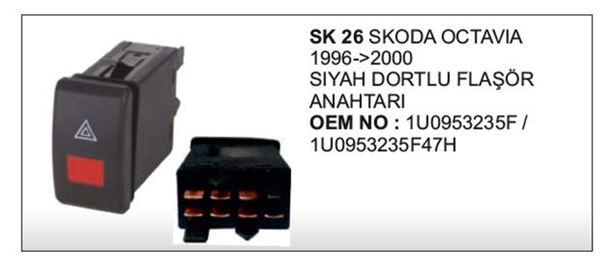 Sinyal Anahtarı 4lü Skoda Octavıa 96- Kobe-sk26 | Vertex Ansk26