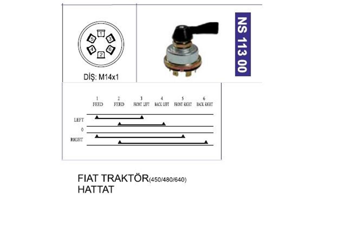 Sinyal Anahtarı Fiat Traktör 480 640 Hattat Universal | Nesan Ns11300
