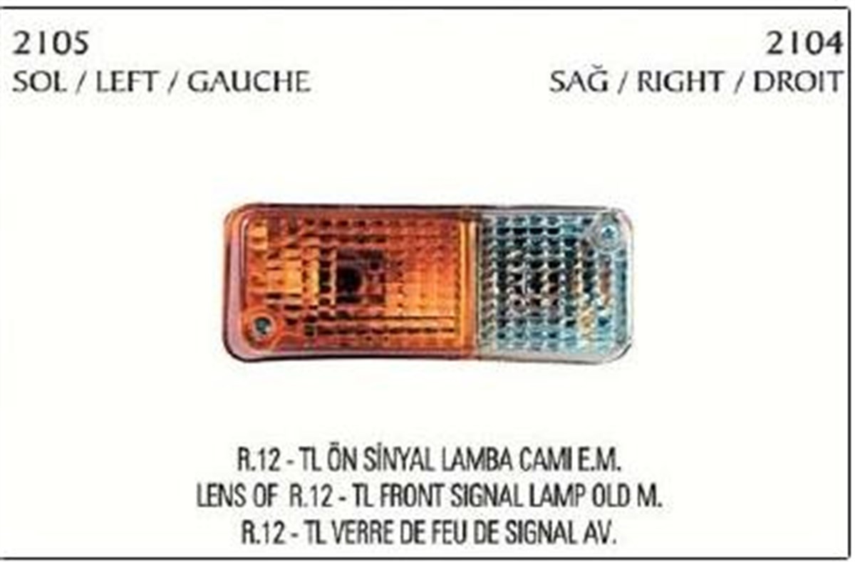 Sinyal Camı Ön Park R12 Em Sol Pl2105 | Pleksan 2105