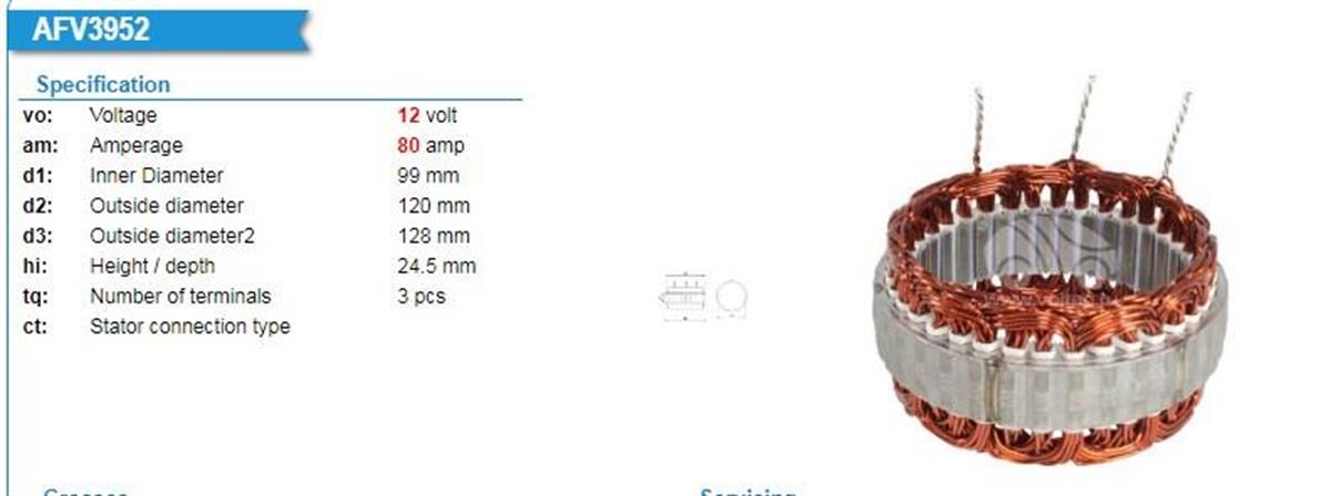 Statör 12v 95ah Valeo Tip 3çıkış Dacia Logan Sandero Dokker Tg9b053 10479 | Nursan 182812