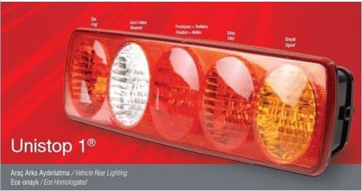 Stop Lamba 5 Fonksiyonlu Plaka Lambasız 01-06 V184 Kablolu | Farba 12172e