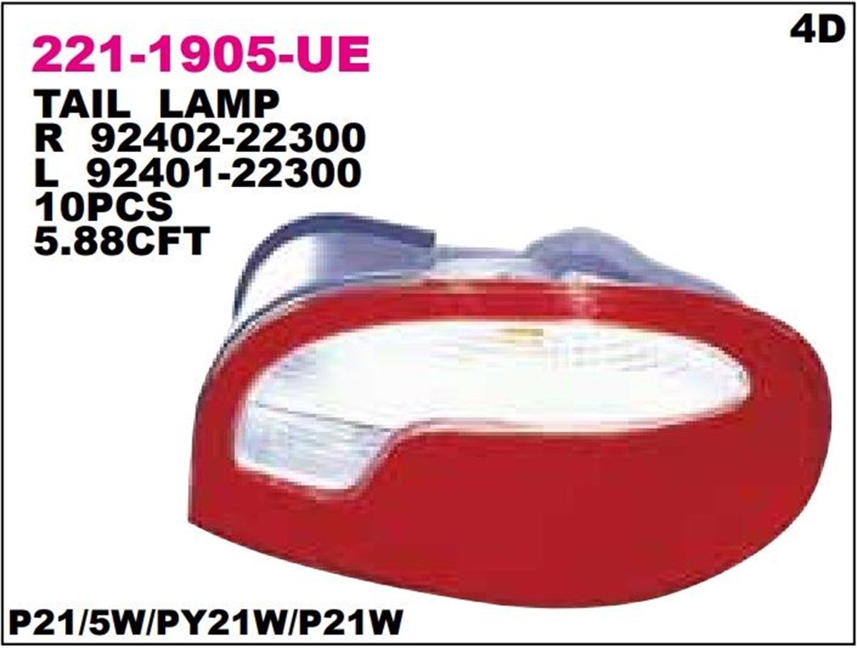 Stop Lambası Hyundai Accent Sol 98- Tw221-1905l | Depo 2211905lue