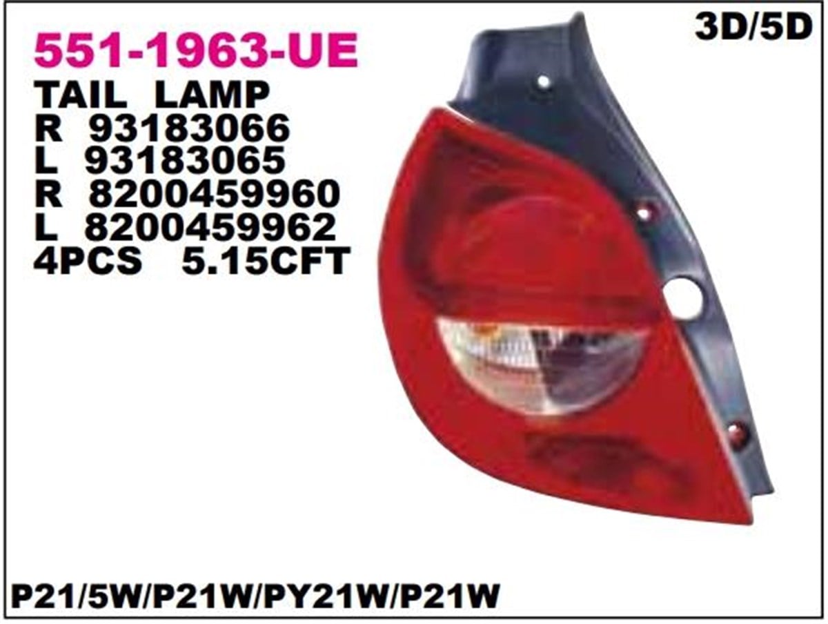 Stop Lambası Clio 3-hb-05- Sağ 551-1963r | Depo 5511963rue