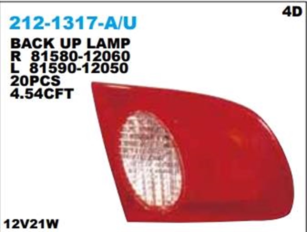 Stop Lambası Toyota Corolla Beyaz İç Sağ 00 212-1317r | Depo 2121317ra