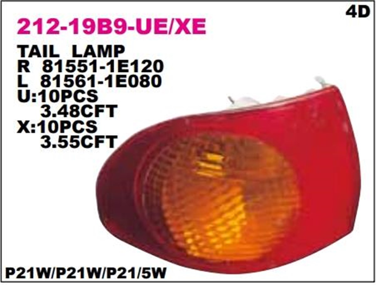 Stop Lambası Toyota Corolla Sağ--dış- 99-02----212-19b9r | Depo 21219b9rue