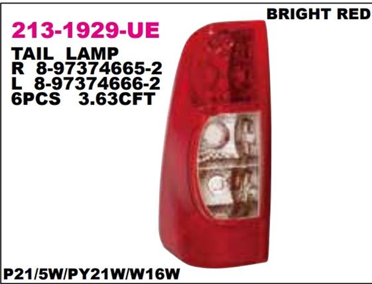 Stop Lambası Isuzu D Max 07- Sağ-----213-1929r-ue | Depo 2131929rue