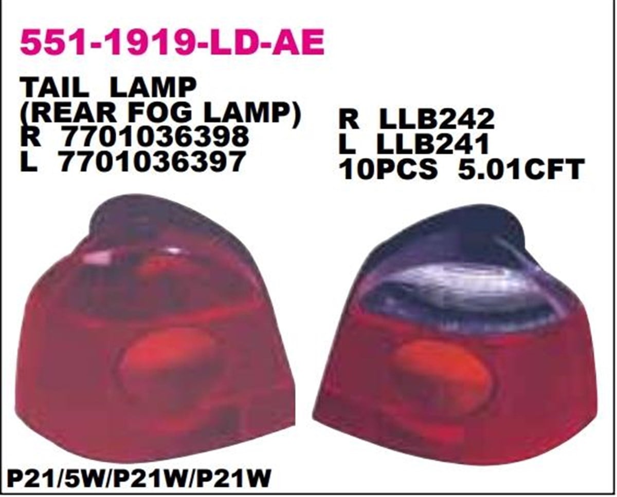 Stop Lambası Renault Twingo 93- Sağ-----551-1919r | Depo 5511919rldae