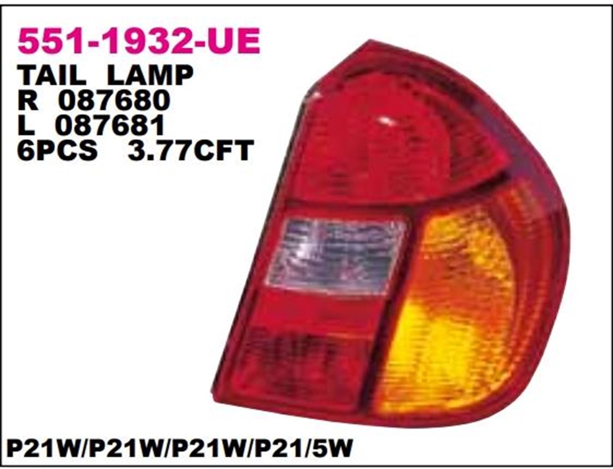 Stop Lambası Reno Clio 98-01 Sol 5511932l | Depo 5511932lue