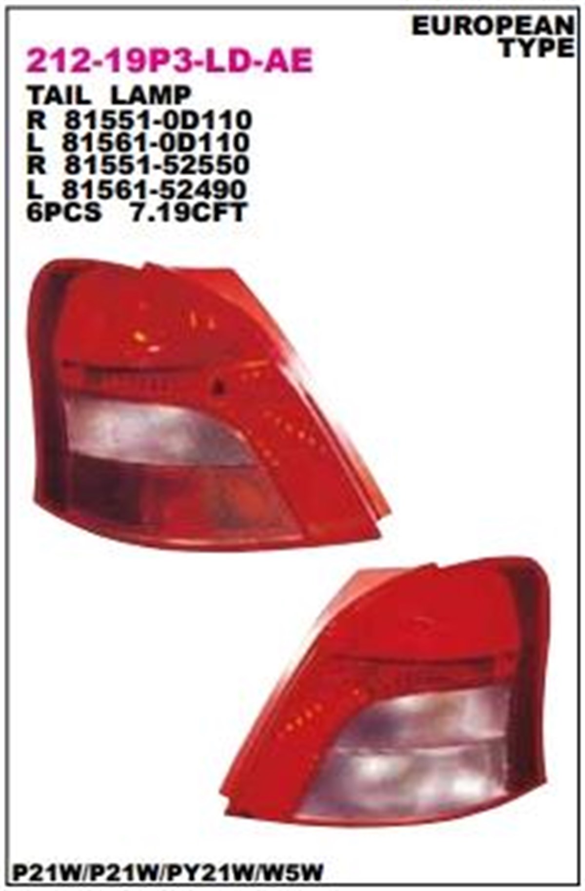 Stop Lambası Sağ Yaris 05-06 21219p3rldae | Depo 21219p3rldae