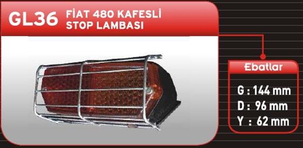 Stop Lambası Sol Fıat 480-640 Telli Kafesli Saç | Güven Gl36l