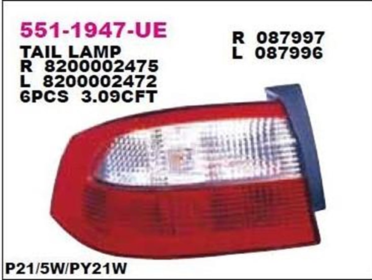 Stop Lambası Sol Renault Laguna 01-04 | Depo 5511947lue