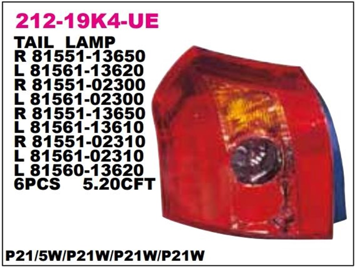 Stop Lambası Toyota Corolla 04-sol-----212-19k4l | Depo 21219k4lue