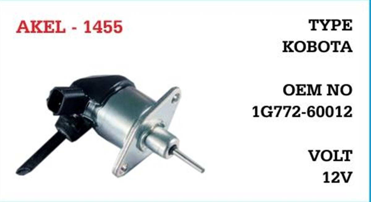 Stop Otomatiği 12v Kubota Kobota / Çubuk Uzunluğu 2,5 Cm | Akel 1455