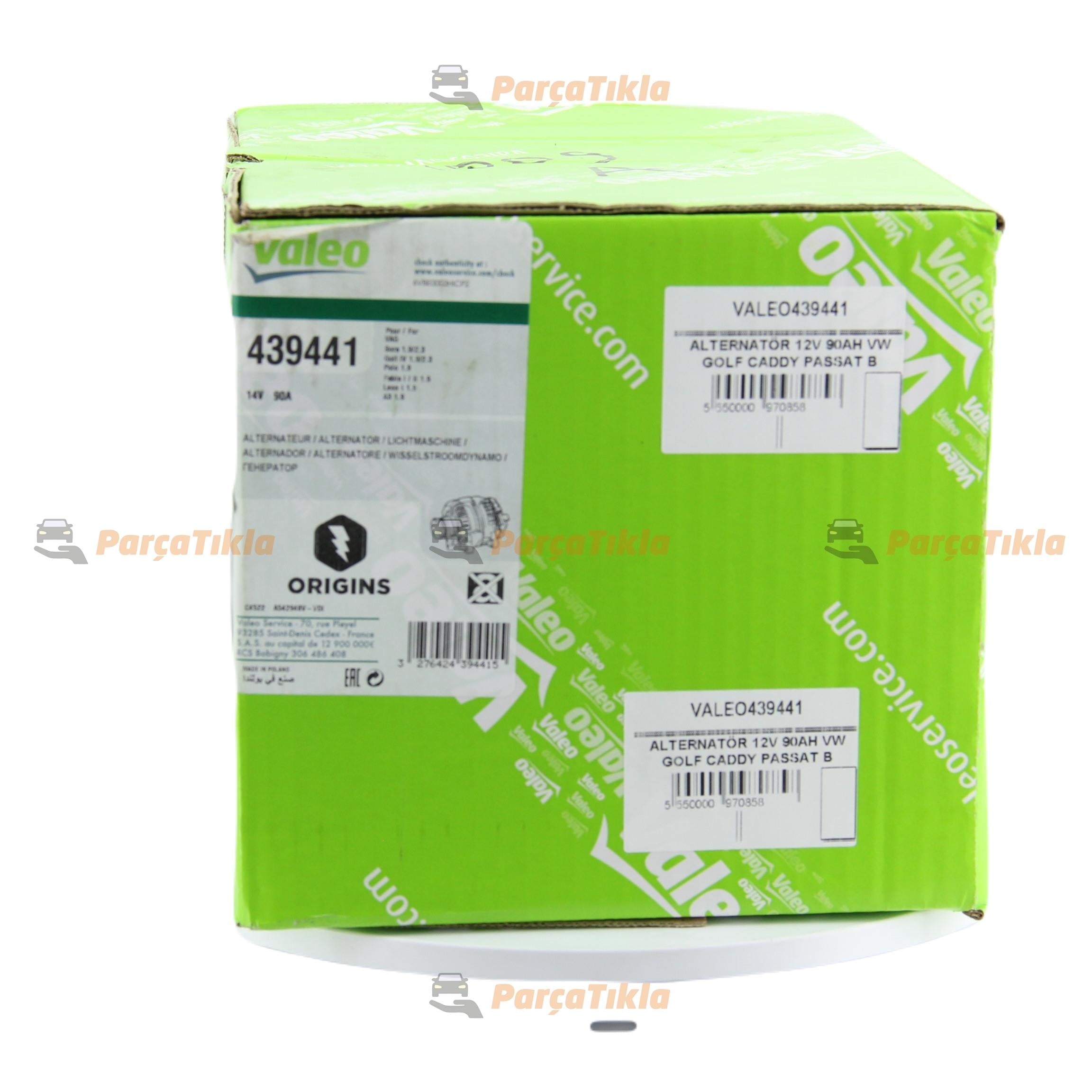 Alternatör 12v 90ah Vw Golf Caddy Passat Bora Seat Leon Cordoba İbiza Fabia 1,6 1,8 1,9 | Valeo 439441
