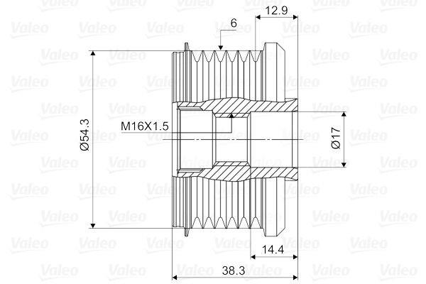 Alt.kasnağı 6kan Berlingo Iıı Partner Tepe C4 Picasso 1.6 Hdı Berlingo Iı 2.0hdı 1.6hdı C Elysee P301 1.2vtı 72 Blue C1 P107 | Valeo 588002
