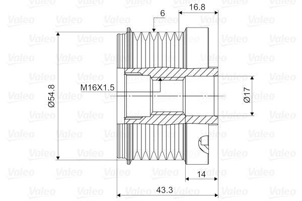 Alt.kasnağı 6kan Renault Kango Dacia 1.5 Symbol | Valeo 588023