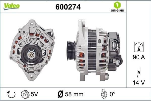 Alternatör 12v 90ah Kia Rio Hyundai İ10 İ20 Alt Ayak 2ayaklı | Valeo 600274