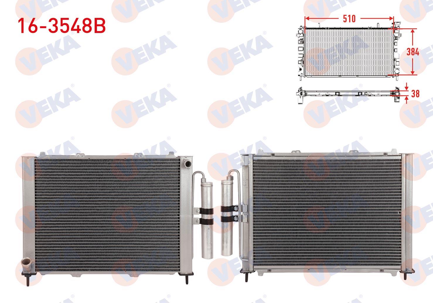 Klima Radyatörü+su Radyatörü Tüplü Renault Kangoo (kc0/1) 1.5 1.9 Dcı M-t Ac+ 1998-2008 | Veka 163548b