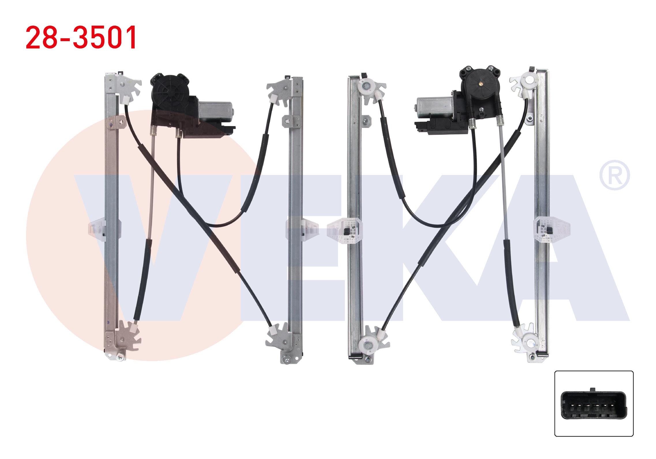 Cam Krikosu 12v Renault Megane 2 Ön Sağ Elektrikli 1.4i 02-08	 | Veka 283501