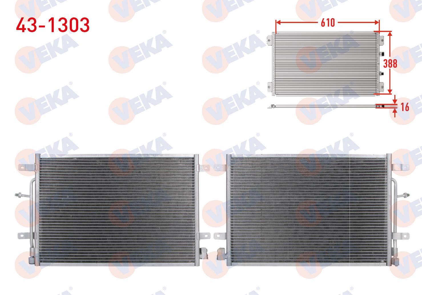Klima Radyatörü Audi A4 (8e2,b6) 1.6 1.8 T 1.9 Tdı -2.0 2.5 Tdı 2000-2004 / Vw Seat Exeo (3r2) 1.6 2008- Audi | Veka 431303