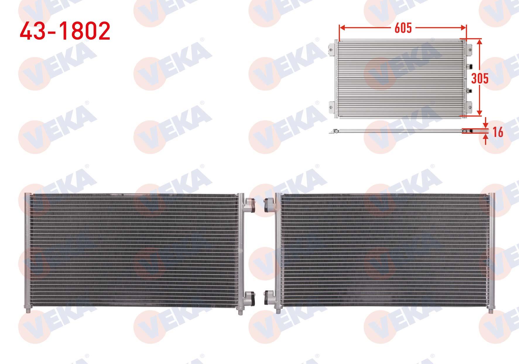 Klima Radyatörü Fiat Doblo 1.3 1.9 Jtd Multıjet Veka431802 | Veka 431802