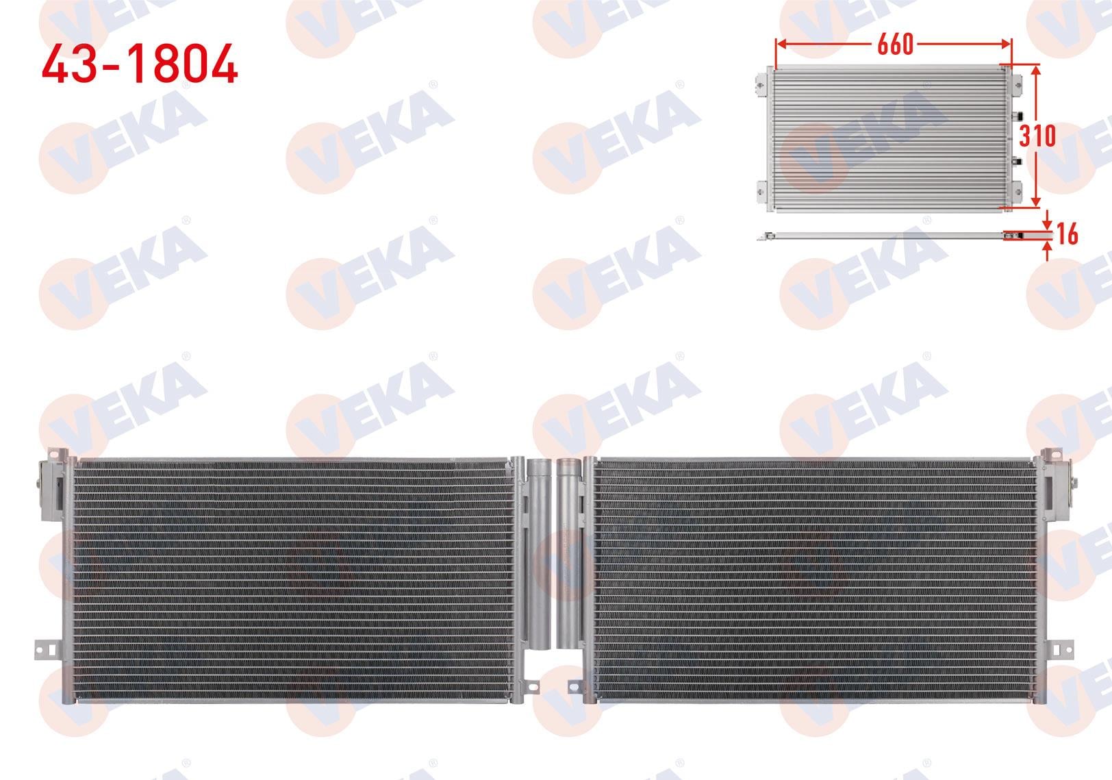 Klima Radyatörü Fiat Bravo Iı 1.4 07- Punto Bravo Iı 2.0 D Multijet 08- Opel Corsa C Grande Punto 1,3 Multıjet 05-12 | Veka 431804