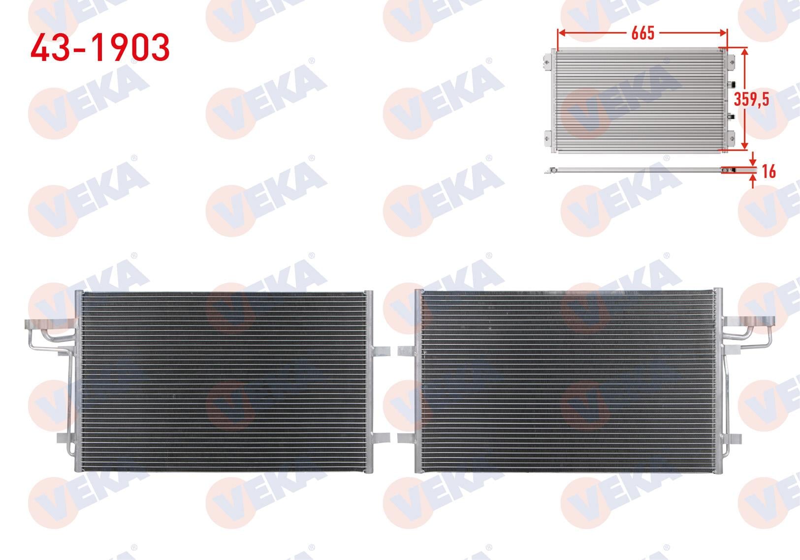 Klima Radyatörü Ford Focus Iı 1.4 04-11 Focus Iı 04-11 1.4-1.6tdcı-1.6tı-1.8tdcı-2.0tdcı-2.0 / C-max 07-11 1.0-1.6-1.6tdcı | Veka 431903