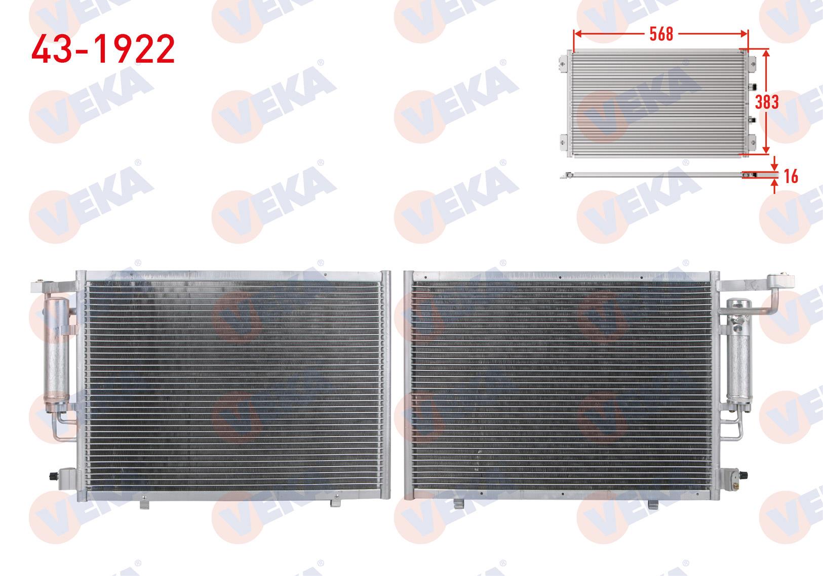Klima Radyatörü Ford Fıesta Vı 1.4 Tdcı 2008-2012 Fiesta (üst Çıkış 22.5mm) | Veka 431922