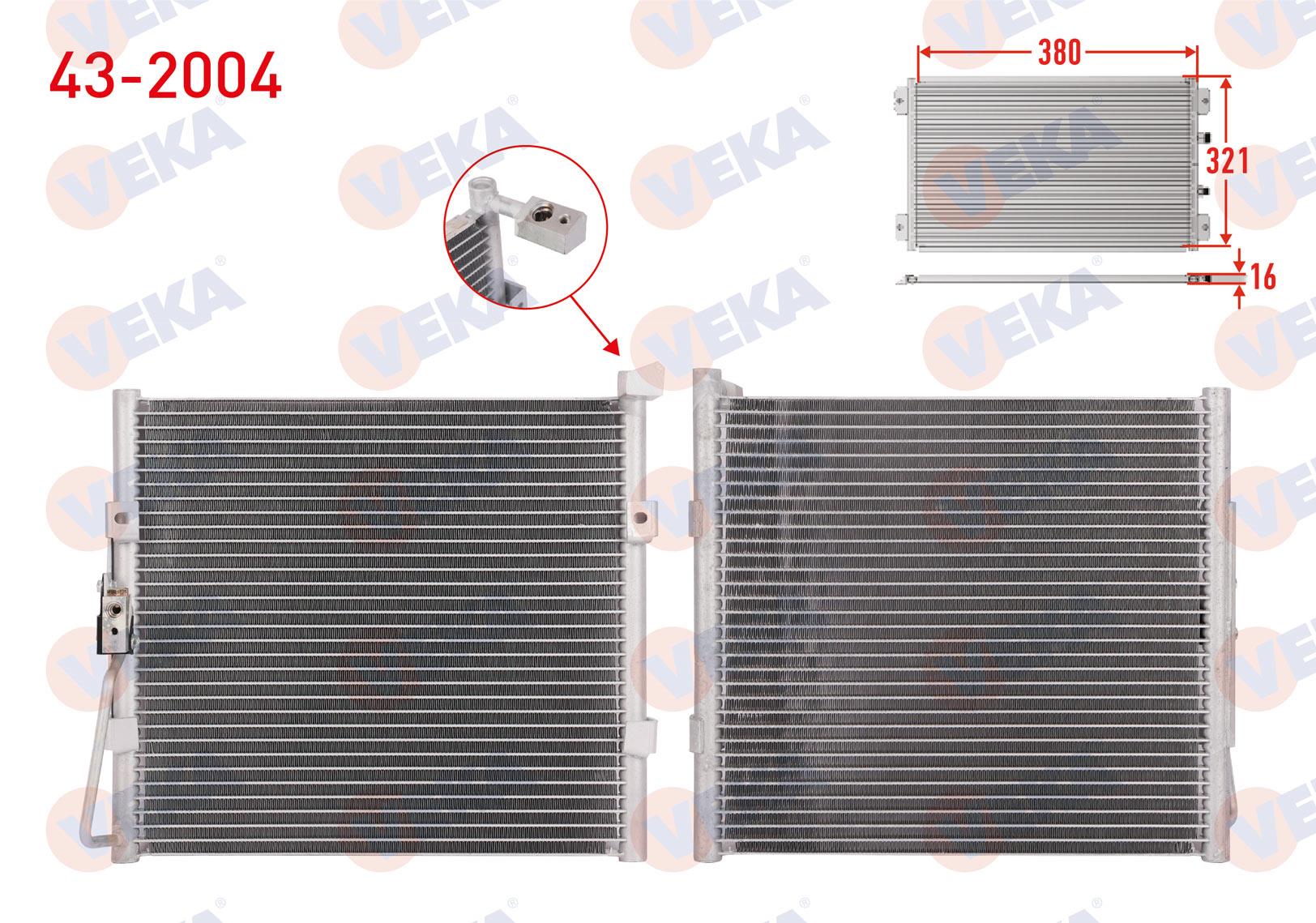 Klima Radyatörü Honda Cıvıc 1,5ı 91-95 Veka432004 Mga82187 Kale386800 80110sr3023 | Veka 432004