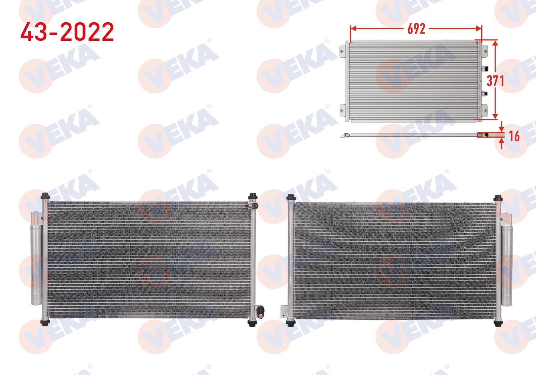 Klima Radyatörü Honda Cıvıc Ix 1.6 I-dtec 2012-2016 Civic Fb7 | Veka 432022