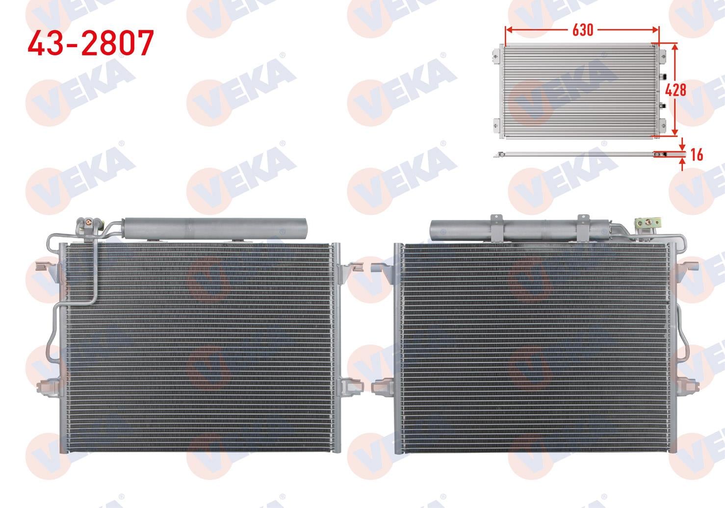 Klima Radyatörü Mercedes E200 W211 2002- E E220 Clas 211 Kasa E200-e230-w211 S211 (w211) E200-e230-w211 | Veka 432807
