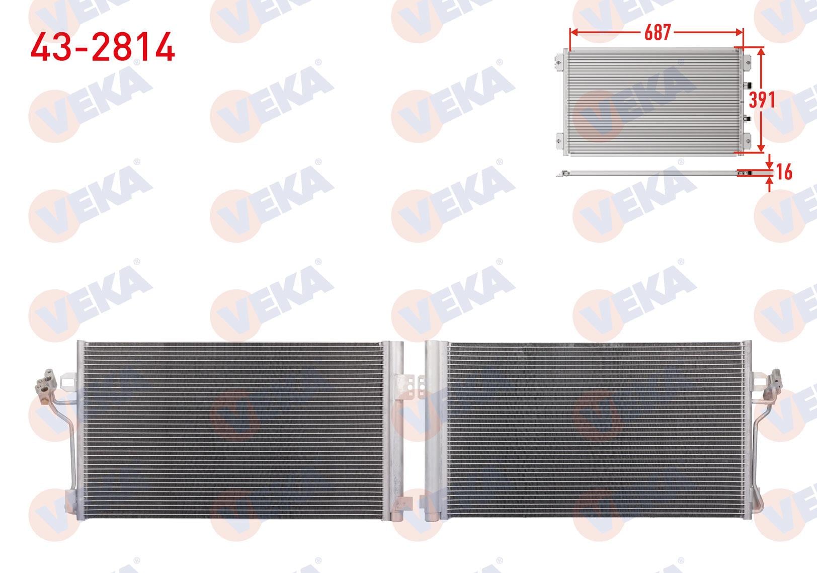 Klima Radyatörü Mercedes Vito (çift Civatalı) Yerine-kapo6398350070+470h Viano Viano 42020143 6398350270 940178 | Veka 432814