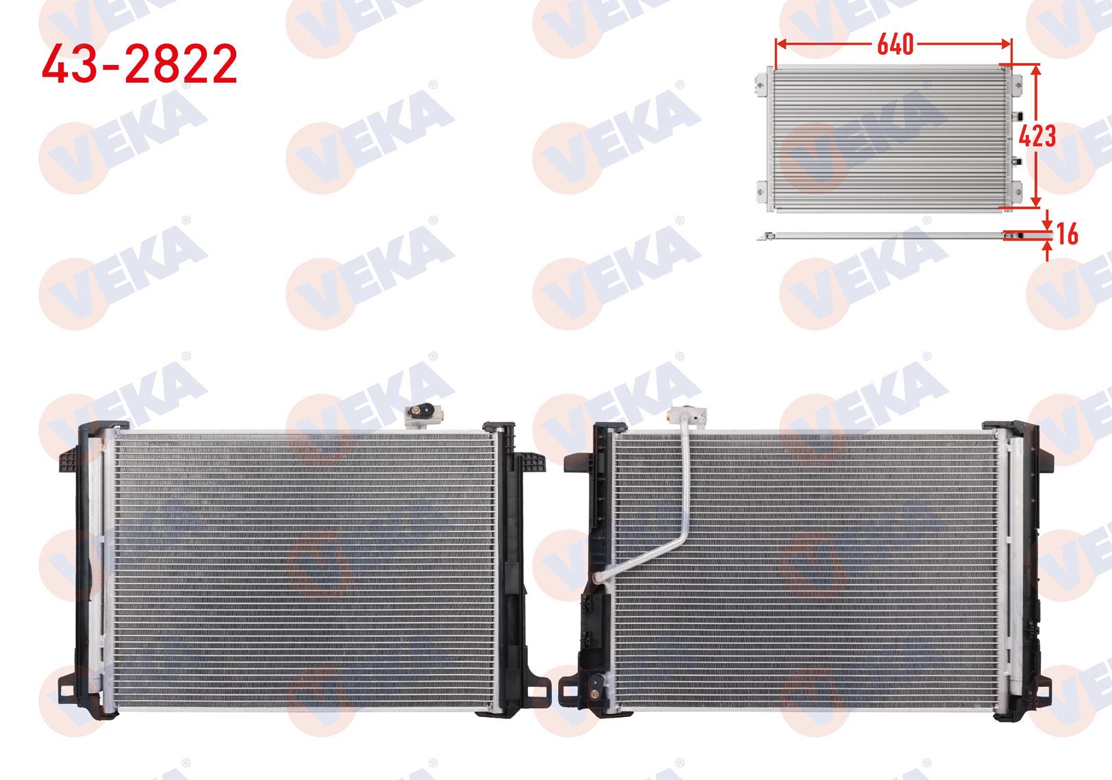 Klima Radyatörü Mercedes C Class (w204) C 180 2007-2014 C 180,c 200 Cdı,c220 Cdı,c250 Cdı,c300,c300 Cd350 432822 A2045000154 | Veka 432822