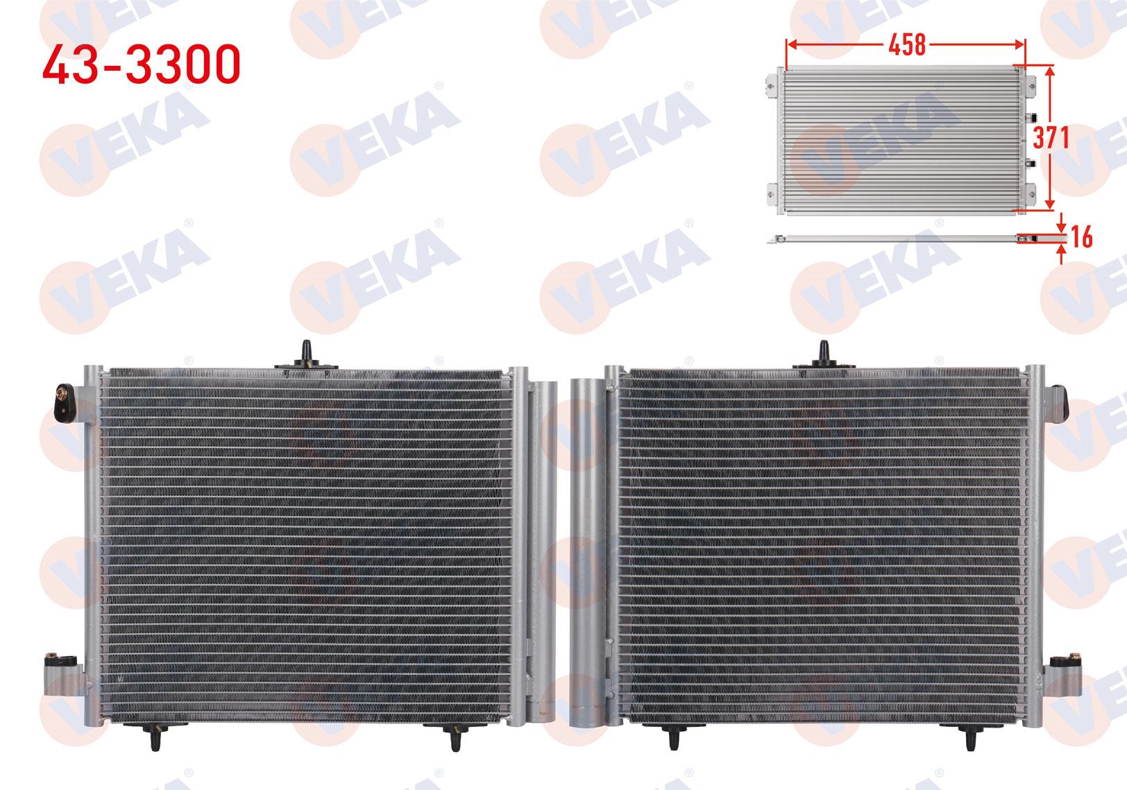 Klima Radyatörü Peugeot 207 Wa Wc 1.4i Üç Bacaklı 06-12 Cıtroen C2 C3 | Veka 433300