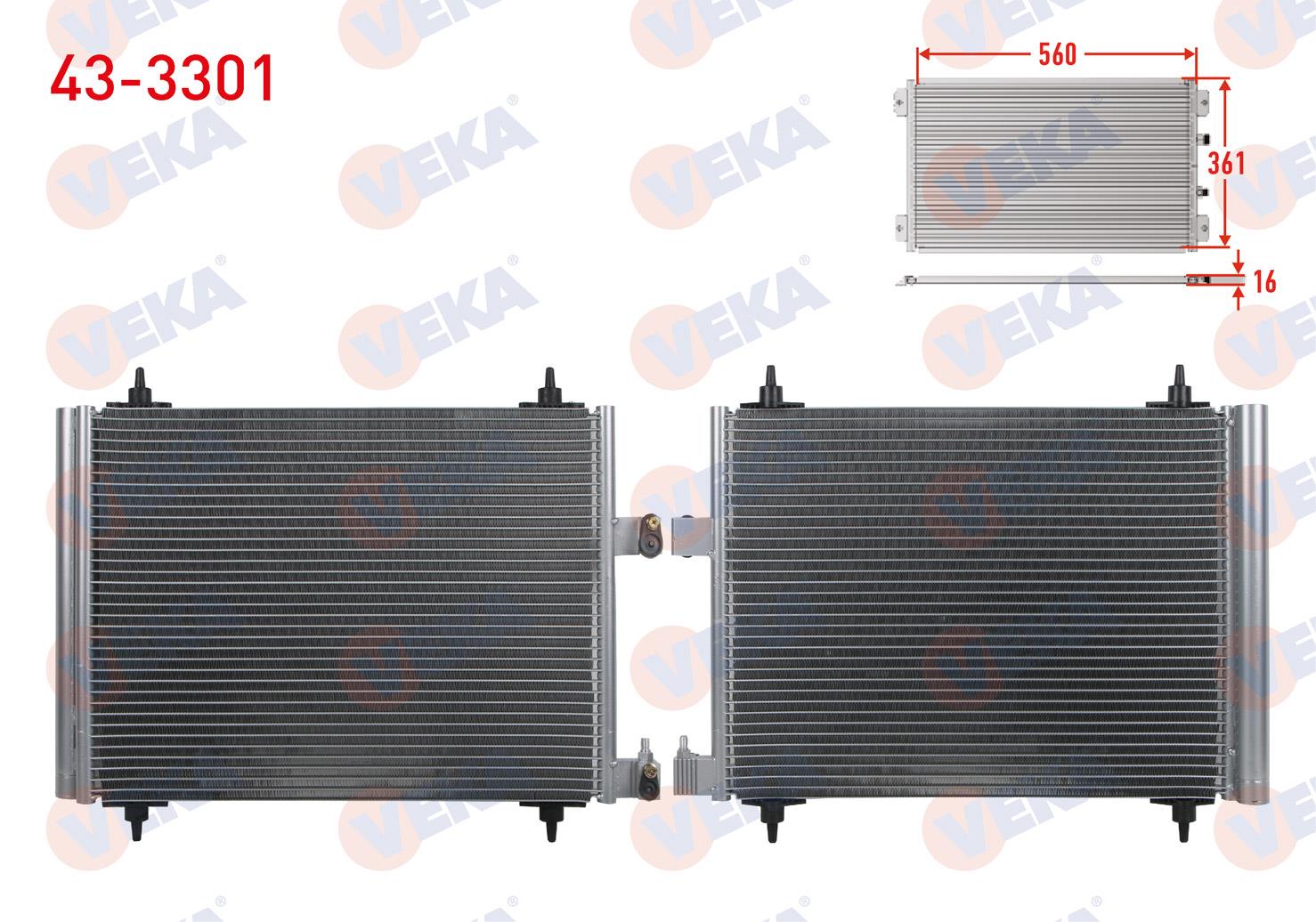 Klima Radyatörü Peugeot 307 (3a/c) Cıtroen C4 1.4 Hdı M-t 2000-2007 | Veka 433301