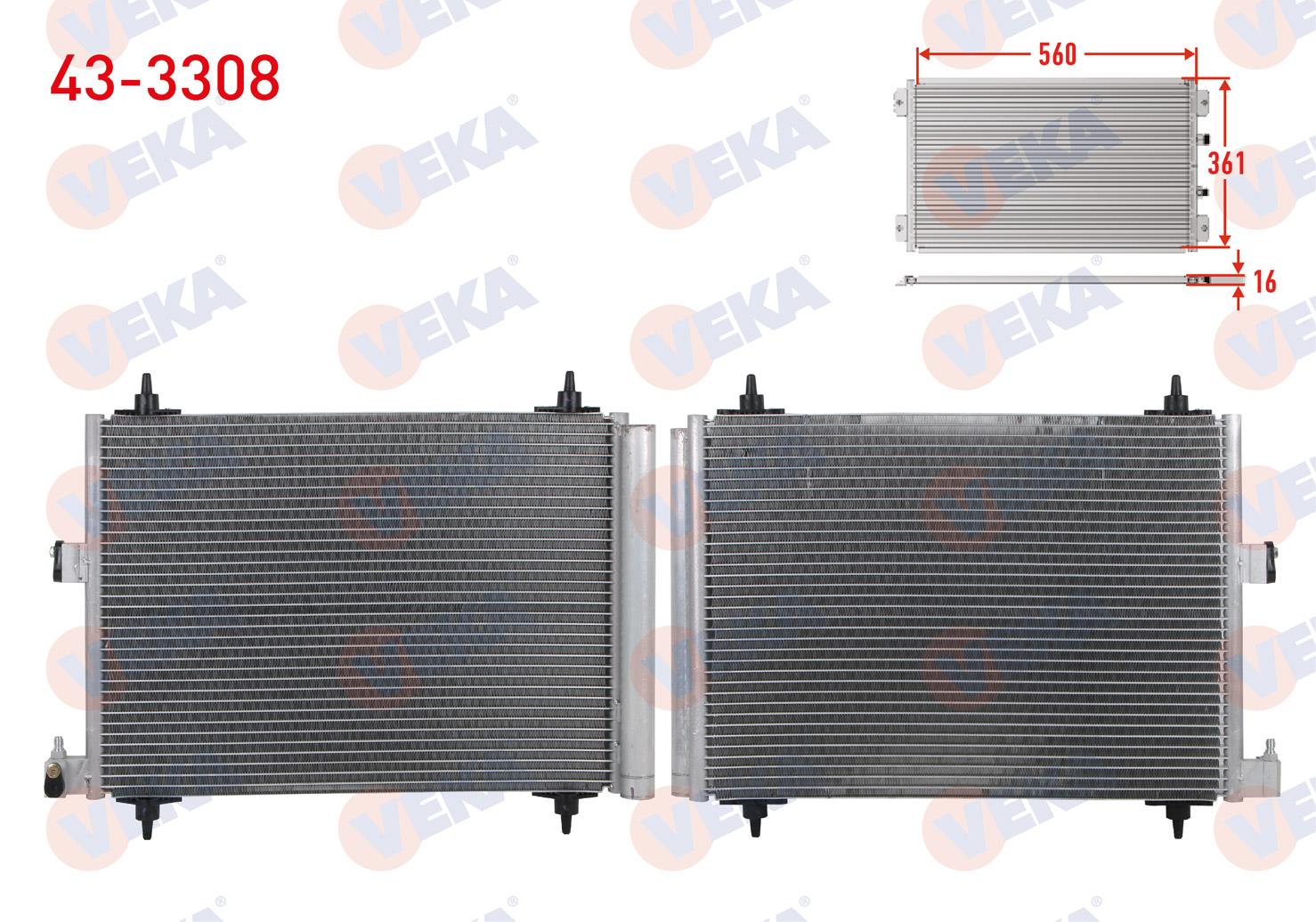 Klima Radyatörü Peugeot Pejo Partner (5,5f) 1.9 D 96-08 | Veka 433308