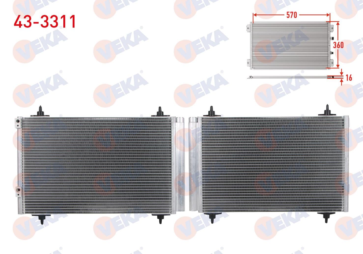 Klima Radyatörü Peugeot 307-308 Cıtroen C3 C4 Partner Teepe Fıat Scudo Peugeot 307 (3a/c) 1.4 Hdı 2000-2007 Berlingo | Veka 433311