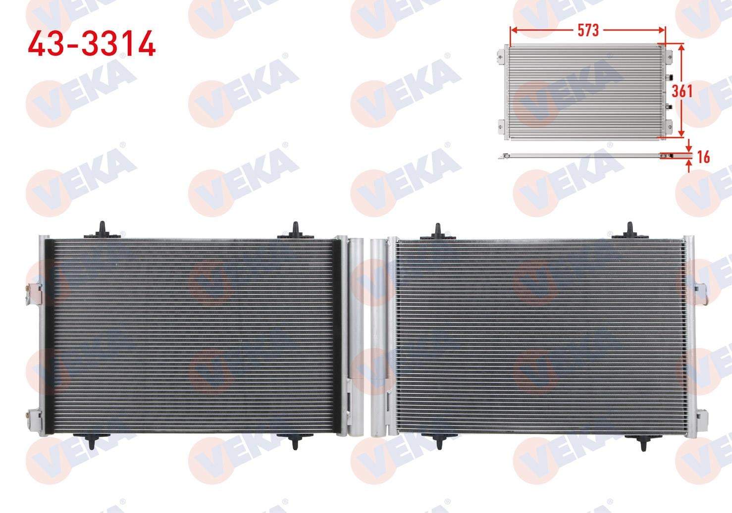 Klima Radyatörü Peugeot 508 I 1.6 Hdı, 1.6 E-hdı, 1.6 Bluehdı, 1.6 Thp, 1.6 Vtı 10-18 Cıtroen C5 Iıı (x7) 1.6 Hdı, 1.6 E-hdı | Veka 433314