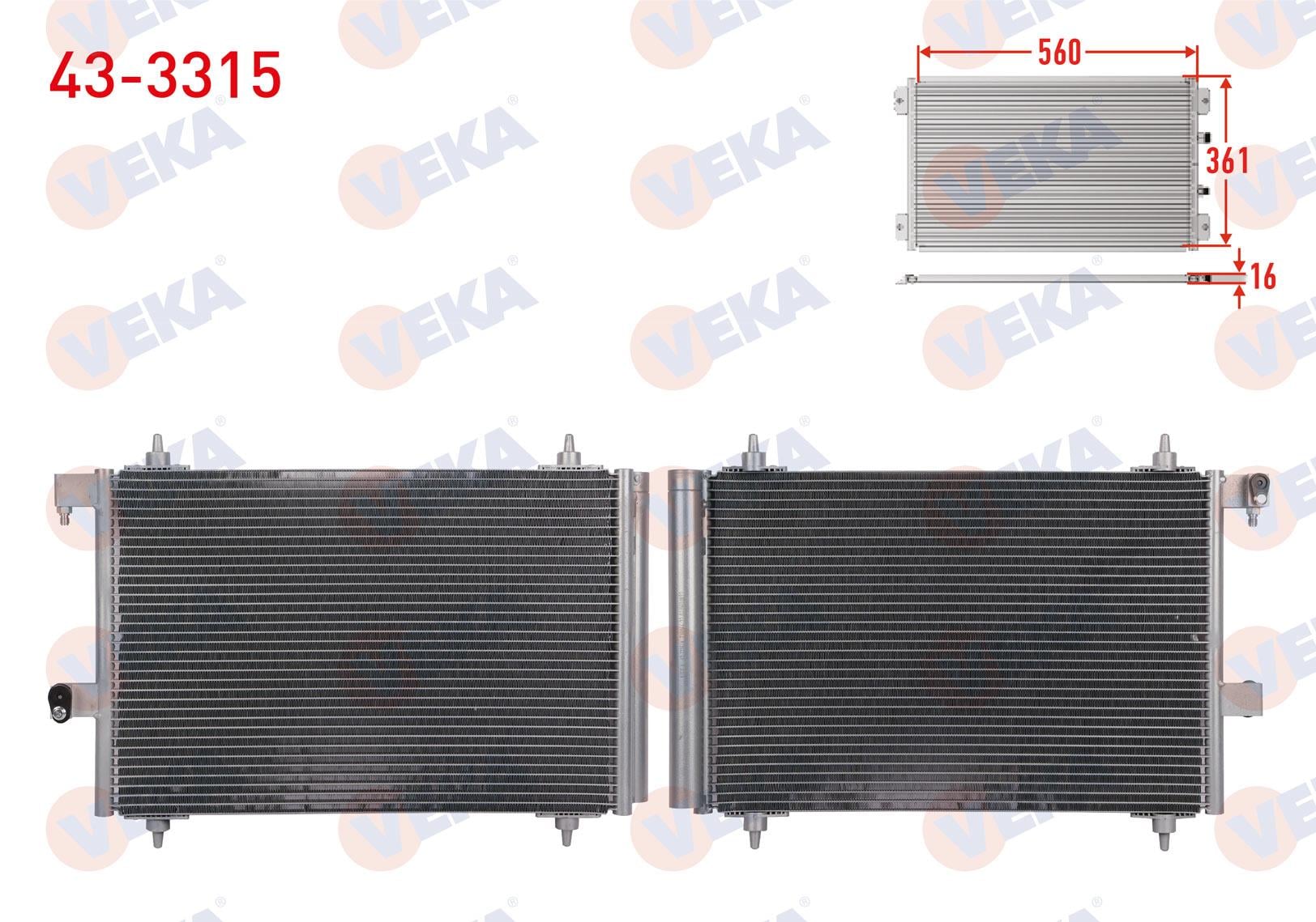 Klima Radyatörü Peugeot 407 (6d) 1.6 Hdı 2004- Ax-04-09-05-0162-otokoç | Veka 433315