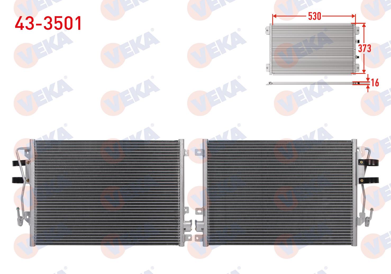 Klima Radyatörü Renault Kango Clio2 Tüpsüzveka433501 Veka 433515-klima Kon86424-klima Kon7700428083- | Veka 433501