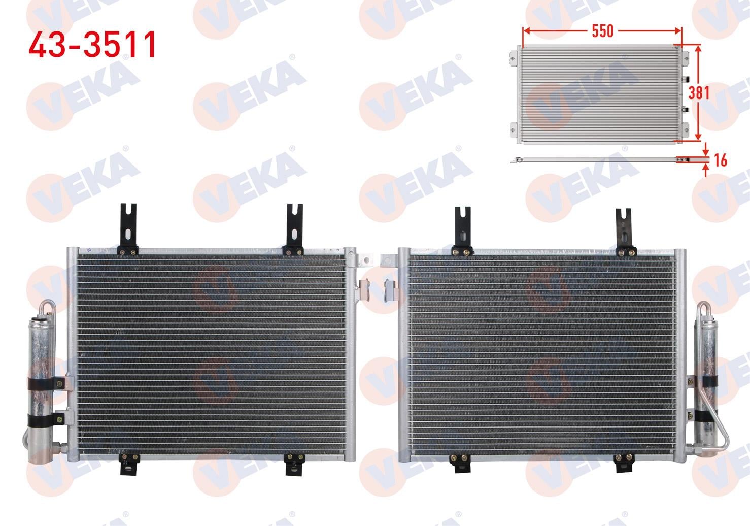 Klima Radyatörü Renault Kango 1998-/ Filitreli Veka433511 | Veka 433511
