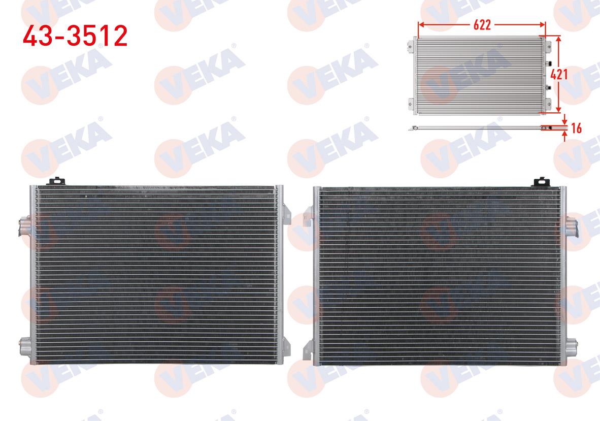 Klima Radyatörü Renault Clio Symbol Thalia Veka433512 Clıo2 Symbol 1,5 Dcı Thalıa 625x410x16 Thalia | Veka 433512